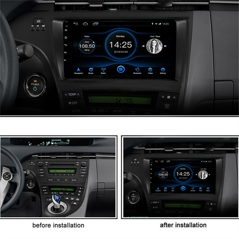 9inch Android 10 Carplay Navigation for Prius 2010-2015-installation effect.jpg